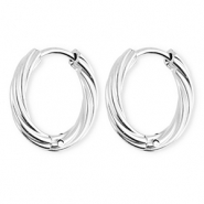 BY31® Ohrringe aus rostfreiem Edelstahl / Creolen Twisted Silver