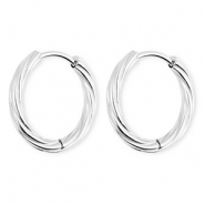 BY31® Ohrringe aus rostfreiem Edelstahl / Creolen Twisted Silver