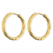 BY31® Ohrringe aus rostfreiem Edelstahl / Creolen Twisted Gold