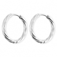 BY31® Ohrringe aus rostfreiem Edelstahl / Creolen Twisted Silver