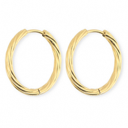 BY31® Ohrringe aus rostfreiem Edelstahl / Creolen Twisted Gold