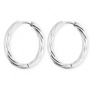 BY31® Ohrringe aus rostfreiem Edelstahl / Creolen Twisted Silver