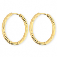 BY31® Ohrringe aus rostfreiem Edelstahl / Creolen Twisted Gold