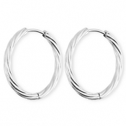 BY31® Ohrringe aus rostfreiem Edelstahl / Creolen Twisted Silver