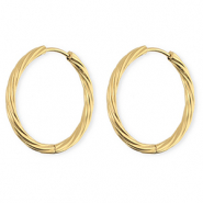 BY31® Ohrringe aus rostfreiem Edelstahl / Creolen Twisted Gold