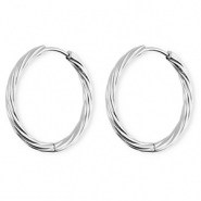 BY31® Ohrringe aus rostfreiem Edelstahl / Creolen Twisted Silver