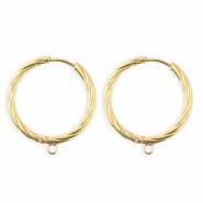 BY31® Schmuckzubehör aus rostfreiem Edelstahl Ohrringe / Ohrstecker Twisted mit Öse Gold