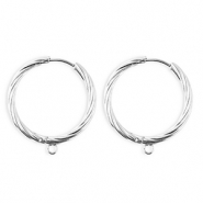 BY31® Schmuckzubehör aus rostfreiem Edelstahl Ohrringe / Ohrstecker Twisted mit Öse Silver