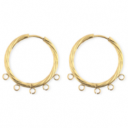 BY31® Schmuckzubehör aus rostfreiem Edelstahl Ohrringe / Ohrstecker Twisted mit 5 Ösen Gold