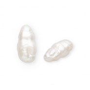 Imperfekten Süßwasserperlen Tooth Natural white