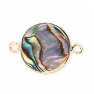 Imperfekten Süßwasserperlen Zwischenstück Round Gold-ocean green