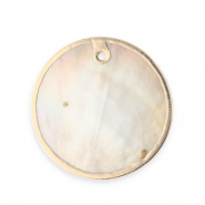 Imperfekten Süßwasserperlen Anhänger Round Gold-Natural white