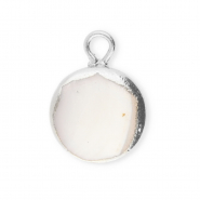 Imperfekten Süßwasserperlen Anhänger Round Silver-Natural white
