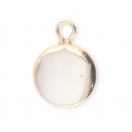 Imperfekten Süßwasserperlen Anhänger Round Gold-Natural white