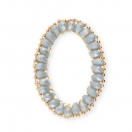 Top Facett Anh&auml;nger Oval Blue grey AB-gold