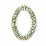 Top Facett Anh&auml;nger Oval Green-pearl shine coating-gold