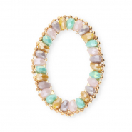 Top Facett Anh&auml;nger Oval Multicolour AB-gold