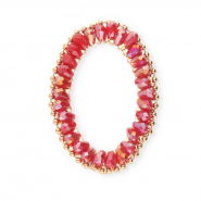 Top Facett Anh&auml;nger Oval Red AB-gold