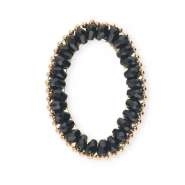 Top Facett Anh&auml;nger Oval Black-gold