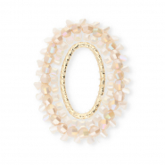 Top Facett Anh&auml;nger Oval Nude pink AB-white AB-gold