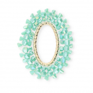 Top Facett Anh&auml;nger Oval Mint turquoise AB-gold