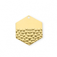 Rostfreier Edelstahl Anh&auml;nger Hexagon Gold