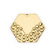 Rostfreier Edelstahl Anh&auml;nger Hexagon Gold