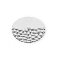 Rostfreier Edelstahl Anhänger Oval Silver