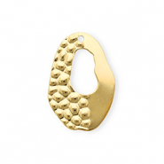 Rostfreier Edelstahl Anh&auml;nger Oval Gold