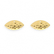 Rostfreier Edelstahl Schmuckzubeh&ouml;r Ohrringe / Ohrstecker Oval mit &Ouml;se Gold