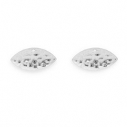 Rostfreier Edelstahl Schmuckzubehör Ohrringe / Ohrstecker Oval mit Öse Silver