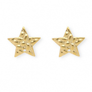 Rostfreier Edelstahl Schmuckzubeh&ouml;r Ohrringe / Ohrstecker Stern mit &Ouml;se Gold