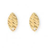 Rostfreier Edelstahl Schmuckzubeh&ouml;r Ohrringe / Ohrstecker Oval mit &Ouml;se Gold