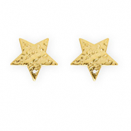 Rostfreier Edelstahl Schmuckzubeh&ouml;r Ohrringe / Ohrstecker Stern mit &Ouml;se Gold