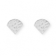 Rostfreier Edelstahl Schmuckzubeh&ouml;r Ohrringe / Ohrstecker mit &Ouml;se Silver
