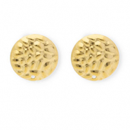 Rostfreier Edelstahl Schmuckzubeh&ouml;r Ohrringe / Ohrstecker Rund mit &Ouml;se Gold