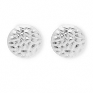 Rostfreier Edelstahl Schmuckzubehör Ohrringe / Ohrstecker Rund mit Öse Silver