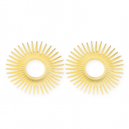 Stainless Steel - Rostfrei Stahl Schmuckzubeh&ouml;r Ohrringe&nbsp;/&nbsp;Ohrstecker Sonne mit &Ouml;se Gold