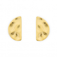 Stainless Steel - Rostfrei Stahl Schmuckzubeh&ouml;r Ohrringe&nbsp;/&nbsp;Ohrstecker Halbrund mit &Ouml;se Gold