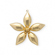 Anhänger aus rostfreiem Edelstahl, Blume Gold