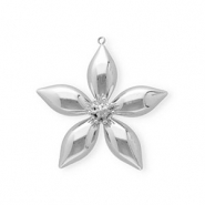 Anhänger aus rostfreiem Edelstahl, Blume Silver