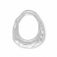 Statement-Anhänger / Zwischenstück, oval Silver