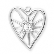Anh&auml;nger aus rostfreiem Edelstahl mit Strass, Herz Silver-crystal