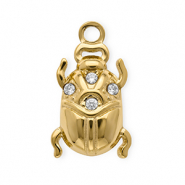 Anh&auml;nger aus rostfreiem Edelstahl mit Strass, K&auml;fer Gold-crystal