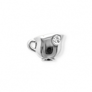 Anh&auml;nger aus rostfreiem Edelstahl mit Strass, Tasse Silver-crystal