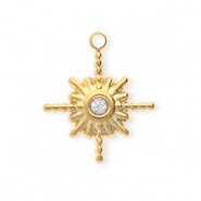 Anh&auml;nger aus rostfreiem Edelstahl mit Strass, Stern Gold-crystal