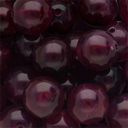 14 mm Acrylperlen Rund Aubergine purple-white marble