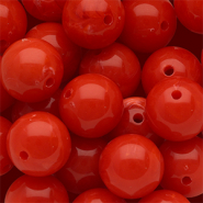 14 mm Acrylperlen Rund Red-white marble