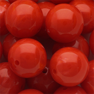 18 mm Acrylperlen Rund Red-white marble