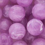 18 mm Acrylperlen Rund Lilac-white marble